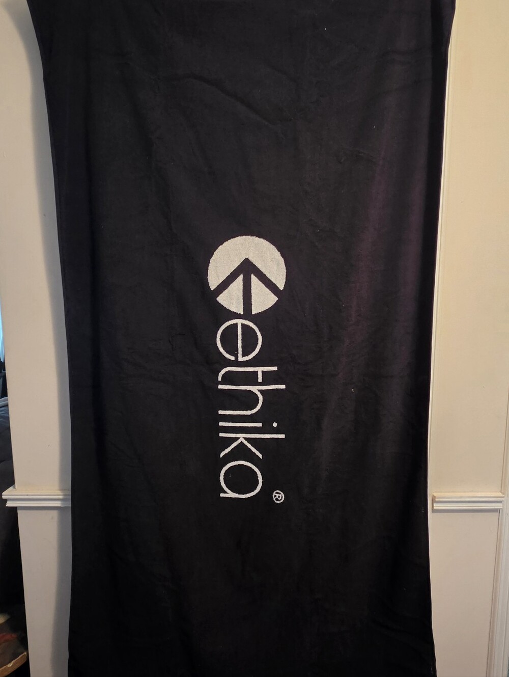 Ethika Logo Black White thick cotton beach towel NWOT